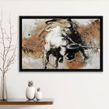 Bull Abstract Large Wall Art Framed Canvas Prints Wall Art Decor, Framed Picture, Floating Frame