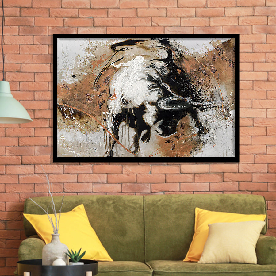 Bull Abstract Large Wall Art Framed Art Prints Wall Art Decor, Framed Picture, Home Decor