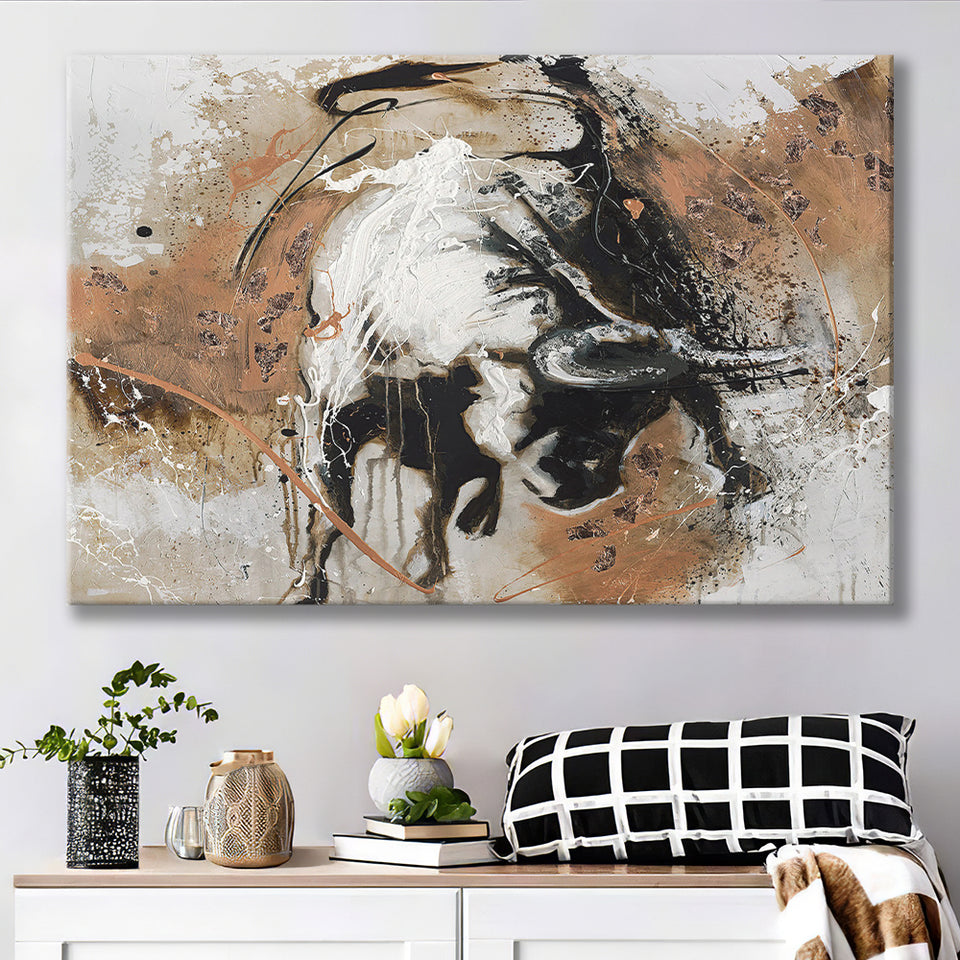 Bull Abstract Large Wall Art Canvas Prints Wall Art Decor - Painting Canvas,Home Decor, Ready to Hang