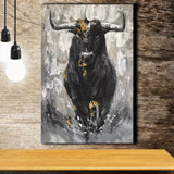 Bull Abstract Canvas Prints Wall Art - Painting Canvas, Home Wall Decor, For Sale, Painting Prints