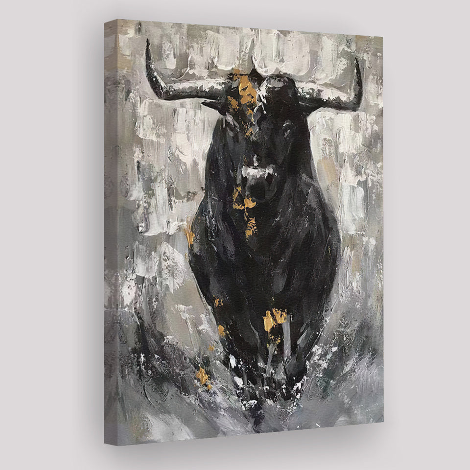 Bull Abstract Canvas Prints Wall Art - Painting Canvas, Home Wall Decor, For Sale, Painting Prints