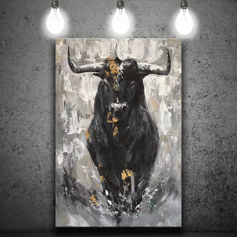 Bull Abstract Canvas Prints Wall Art - Painting Canvas, Home Wall Decor, For Sale, Painting Prints