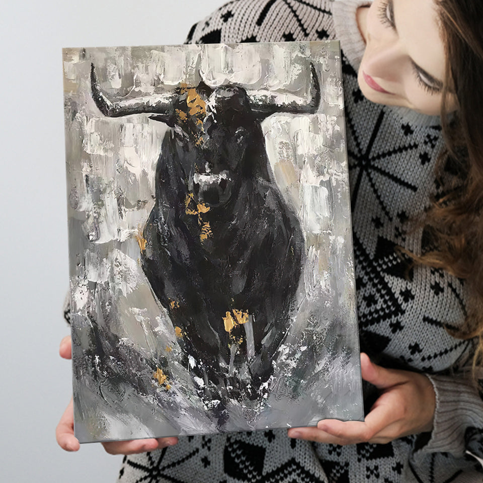 Bull Abstract Canvas Prints Wall Art - Painting Canvas, Home Wall Decor, For Sale, Painting Prints