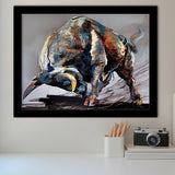 Bull Decor Entrepreneur Motivation Bull Statue Framed Art Prints Wall Decor - Painting Prints,Wall Art, Framed Picture,For Sale