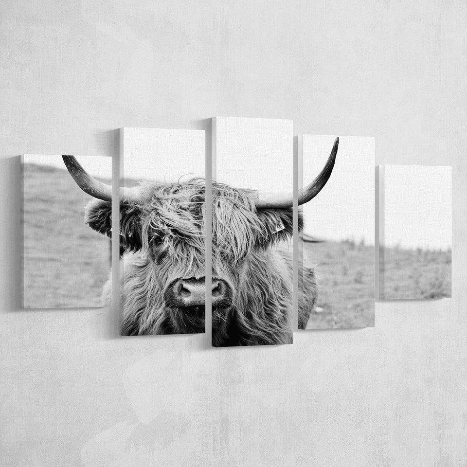 Bull Longhorn Bull Buffalo Cow Large Canvas Prints Multi Panels Wall Art Prints Home Decor