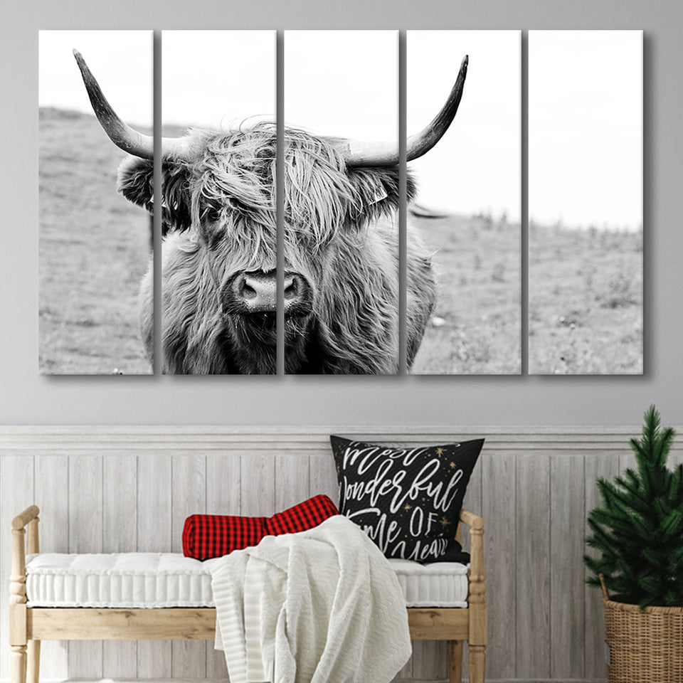 Bull Longhorn Bull Buffalo Cow Extra Large Canvas Prints Multi Panels B Wall Art Prints Home Decor