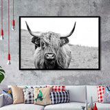 Bull Longhorn Bull Buffalo Cow Framed Art Prints Wall Decor - Painting Art,Framed Picture,For Sale, Ready to hang