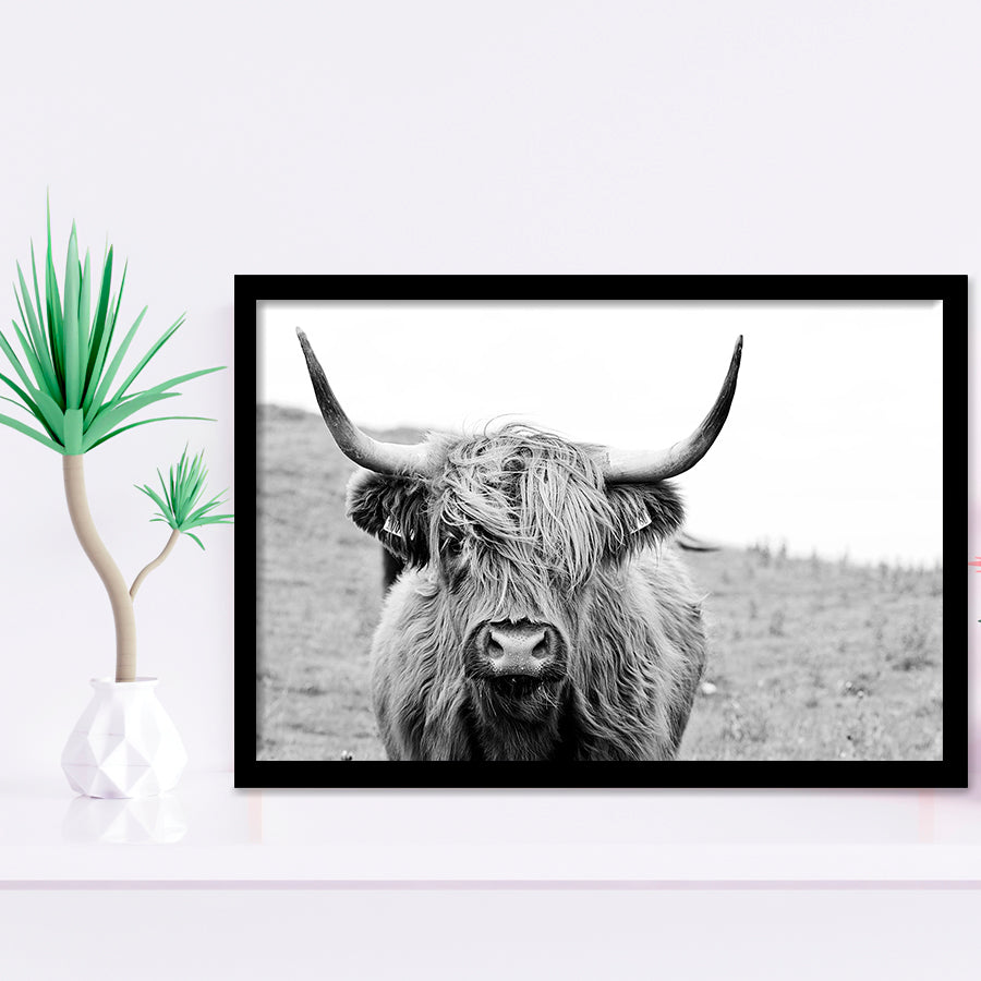 Bull Longhorn Bull Buffalo Cow Framed Art Prints Wall Decor - Painting Art,Framed Picture,For Sale, Ready to hang