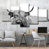 Bull Longhorn Bull Buffalo Cow Large Canvas Prints Multi Panels Wall Art Prints Home Decor
