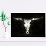 Bull Skull Black And White Framed Art Prints Wall Decor - Painting Prints,Wall Art, Framed Picture,For Sale
