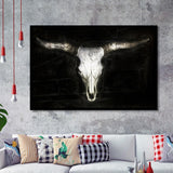 Bull Skull Black And White Framed Art Prints Wall Decor - Painting Prints,Wall Art, Framed Picture,For Sale