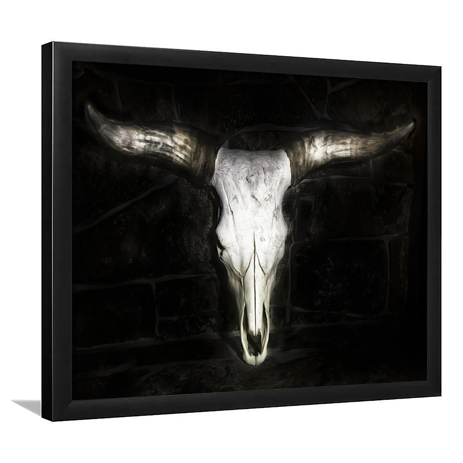 Bull Skull Black And White Framed Art Prints Wall Decor - Painting Prints,Wall Art, Framed Picture,For Sale