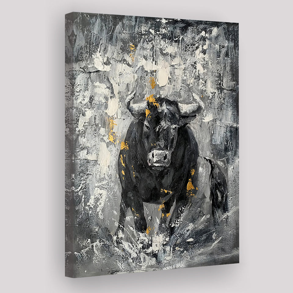 Bull Abstract Painting Canvas Prints Wall Art - Painting Canvas, Art Prints, Wall Decor