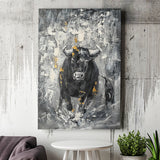 Bull Abstract Painting Canvas Prints Wall Art - Painting Canvas, Art Prints, Wall Decor