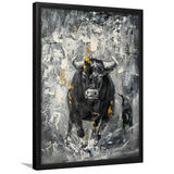 Bull Abstract Painting Framed Art Prints Wall Decor - Painting Prints, Wall Art, Framed Picture