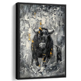 Bull Abstract Painting Framed Canvas Prints Wall Art - Painting Canvas, Floating Frame, Wall Decor