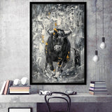 Bull Abstract Painting Framed Art Prints Wall Decor - Painting Prints, Wall Art, Framed Picture