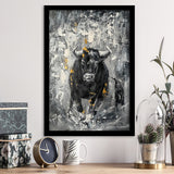 Bull Abstract Painting Framed Art Prints Wall Decor - Painting Prints, Wall Art, Framed Picture