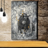 Bull Abstract Painting Canvas Prints Wall Art - Painting Canvas, Art Prints, Wall Decor