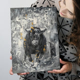 Bull Abstract Painting Canvas Prints Wall Art - Painting Canvas, Art Prints, Wall Decor