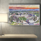 Bulldog Stadium California State Football Stadium Watercolor, Sport Art Prints Fan Gift, Canvas Prints Wall Art Decor