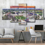 Bulldog Stadium California State Football Stadium Watercolor, 5 Pieces, Multi Panel Canvas Prints Wall Art Decor