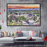 Bulldog Stadium California State Football Stadium Watercolor, Sport Art Prints Fan Gift, Framed Canvas Prints Wall Art Decor