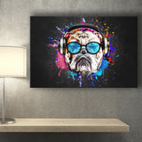 Bulldog Headphone Dj Colorful Canvas Prints Wall Art Decor - Painting Canvas, Home Decor, Art Print, Art For Sale