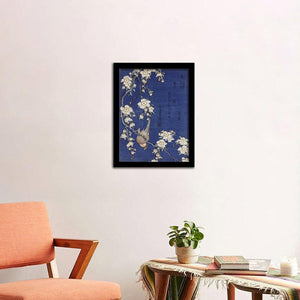 Bullfinch and weeping cherry blossom - Katsushika Hokusai - Art Print, Frame Art, Painting Art