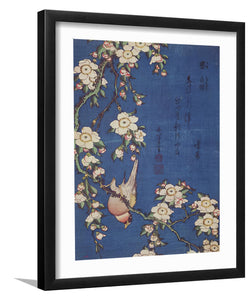 Bullfinch and weeping cherry tree pub_Katsushika Kokusai-Art Print,Frame Art,Plexiglass Cover