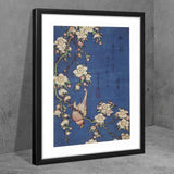 Bullfinch and weeping cherry tree pub by Katsushika Kokusai - Art Prints, Framed Prints, Wall Art Prints, Frame Art