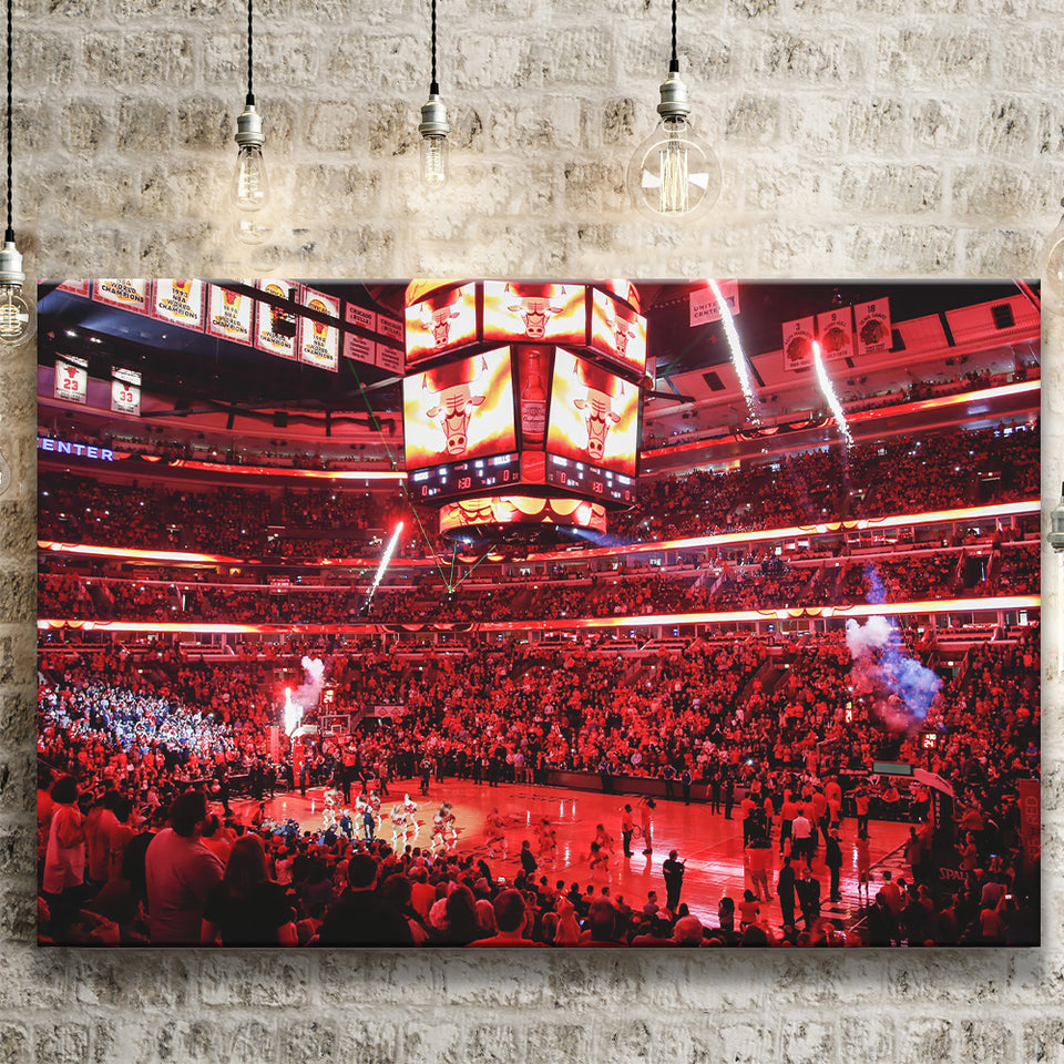 Bulls in United Center, Stadium Canvas, Sport Art, Gift for him, Fan Gift, Canvas Prints Wall Art Decor