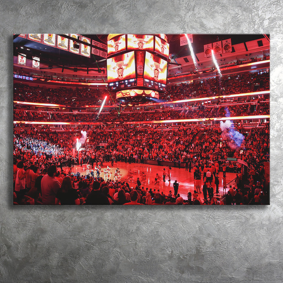 Bulls in United Center, Stadium Canvas, Sport Art, Gift for him, Fan Gift, Canvas Prints Wall Art Decor