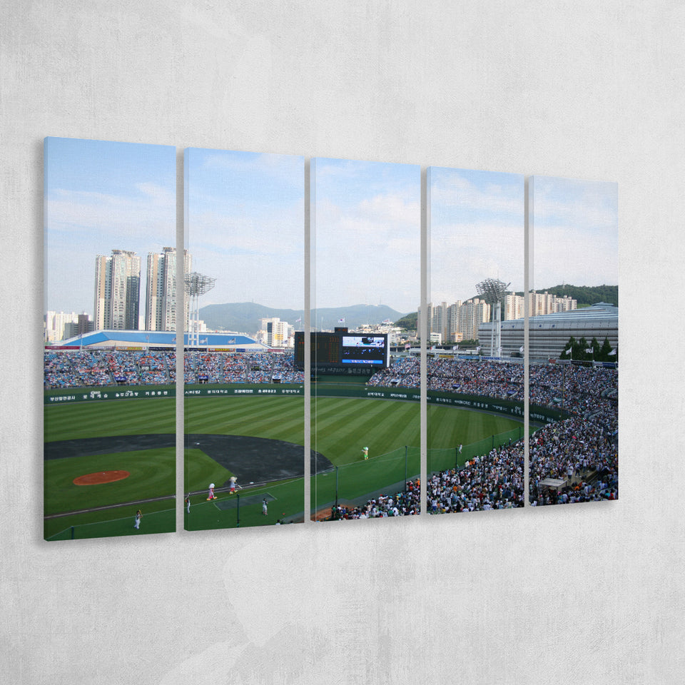 Busan Sajik Baseball Stadium, Stadium Canvas, Sport Art, Gift for him, Multi Panels B, Canvas Prints Wall Art Decor