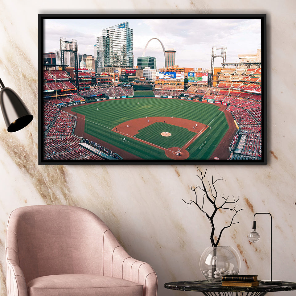 Busch Stadium Framed Canvas Prints StLouis Cardinals Wall Art Baseball,Sport Stadium Art Prints, Fan Gift