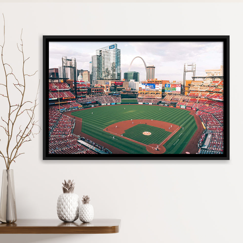 Busch Stadium Framed Canvas Prints StLouis Cardinals Wall Art Baseball,Sport Stadium Art Prints, Fan Gift