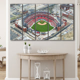 Busch Stadium Overhead View, Stadium Canvas, Sport Art, Gift for him, Multi Panels B, Canvas Prints Wall Art Decor