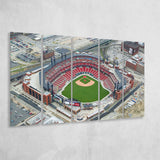 Busch Stadium Overhead View, Stadium Canvas, Sport Art, Gift for him, Multi Panels B, Canvas Prints Wall Art Decor