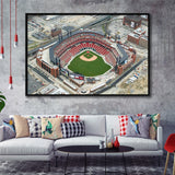 Busch Stadium Overhead View, Stadium Canvas, Sport Art, Gift for him, Framed Canvas Prints Wall Art Decor, Framed Picture