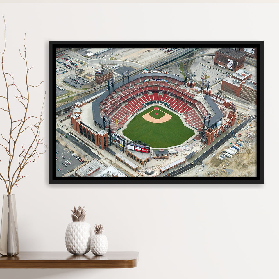 Busch Stadium Overhead View, Stadium Canvas, Sport Art, Gift for him, Framed Canvas Prints Wall Art Decor, Framed Picture