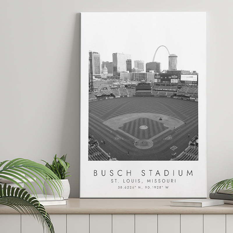 Busch Stadium St. Louis Baseball Lovers Black And White Art Canvas Prints Wall Art Home Decor