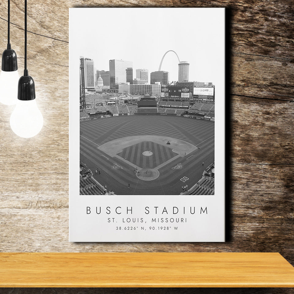 Busch Stadium St. Louis Baseball Lovers Black And White Art Canvas Prints Wall Art Home Decor