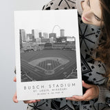 Busch Stadium St. Louis Baseball Lovers Black And White Art Canvas Prints Wall Art Home Decor