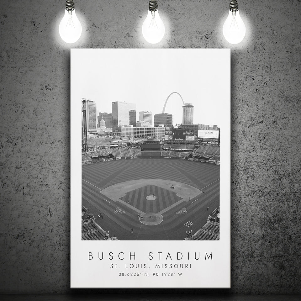 Busch Stadium St. Louis Baseball Lovers Black And White Art Canvas Prints Wall Art Home Decor