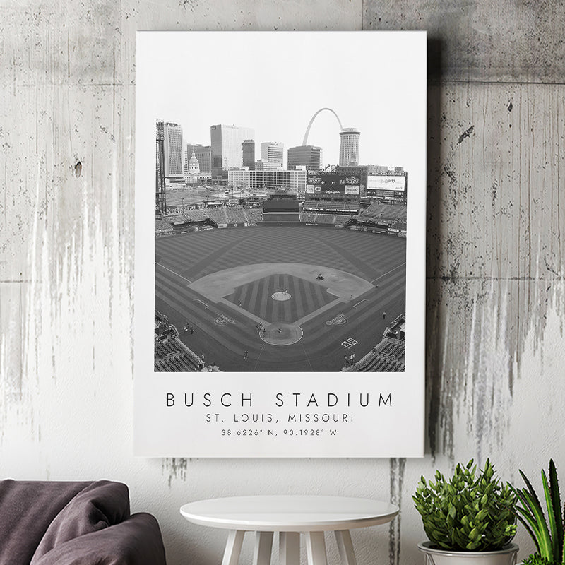 Busch Stadium St. Louis Baseball Lovers Black And White Art Canvas Prints Wall Art Home Decor