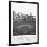 Busch Stadium St. Louis Baseball Lovers Black And White Art Framed Art Prints Wall Art Decor, Framed Picture