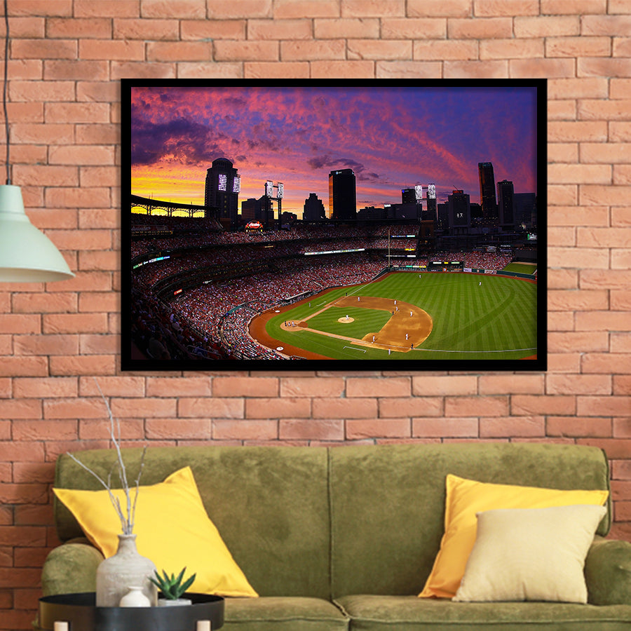 Busch Stadium St Louis Cardinals, Stadium Canvas, Sport Art, Gift for him, Framed Art Prints Wall Art Decor, Framed Picture