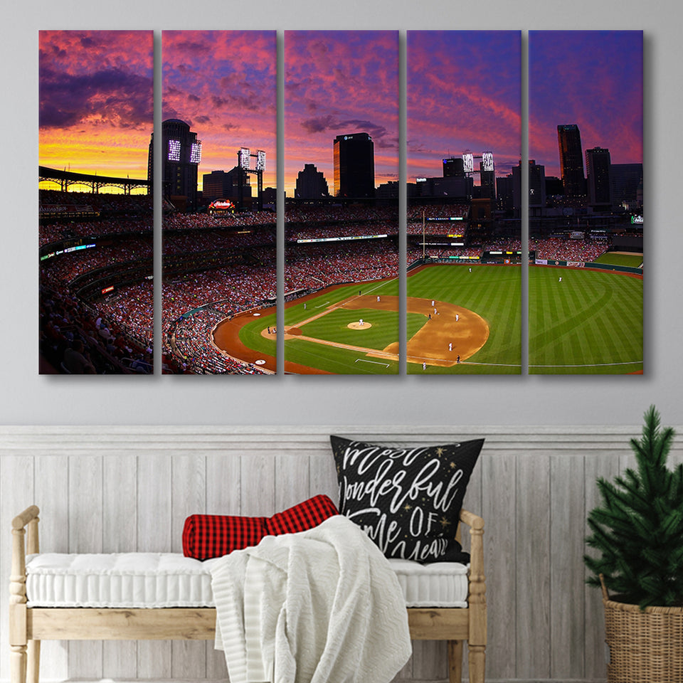 Busch Stadium St Louis Cardinals, Stadium Canvas, Sport Art, Gift for him, Multi Panels B, Canvas Prints Wall Art Decor