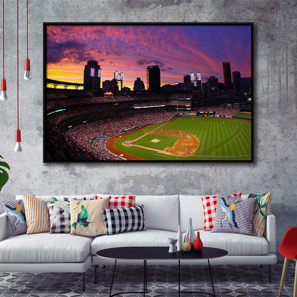 Busch Stadium St Louis Cardinals, Stadium Canvas, Sport Art, Gift for him, Framed Canvas Prints Wall Art Decor, Framed Picture
