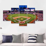 Busch Stadium, Baseball Park, St Louis Cardinals Stadium 5 Pieces Canvas Prints Wall Art - Painting Canvas, Multi Panel, Fan Gift